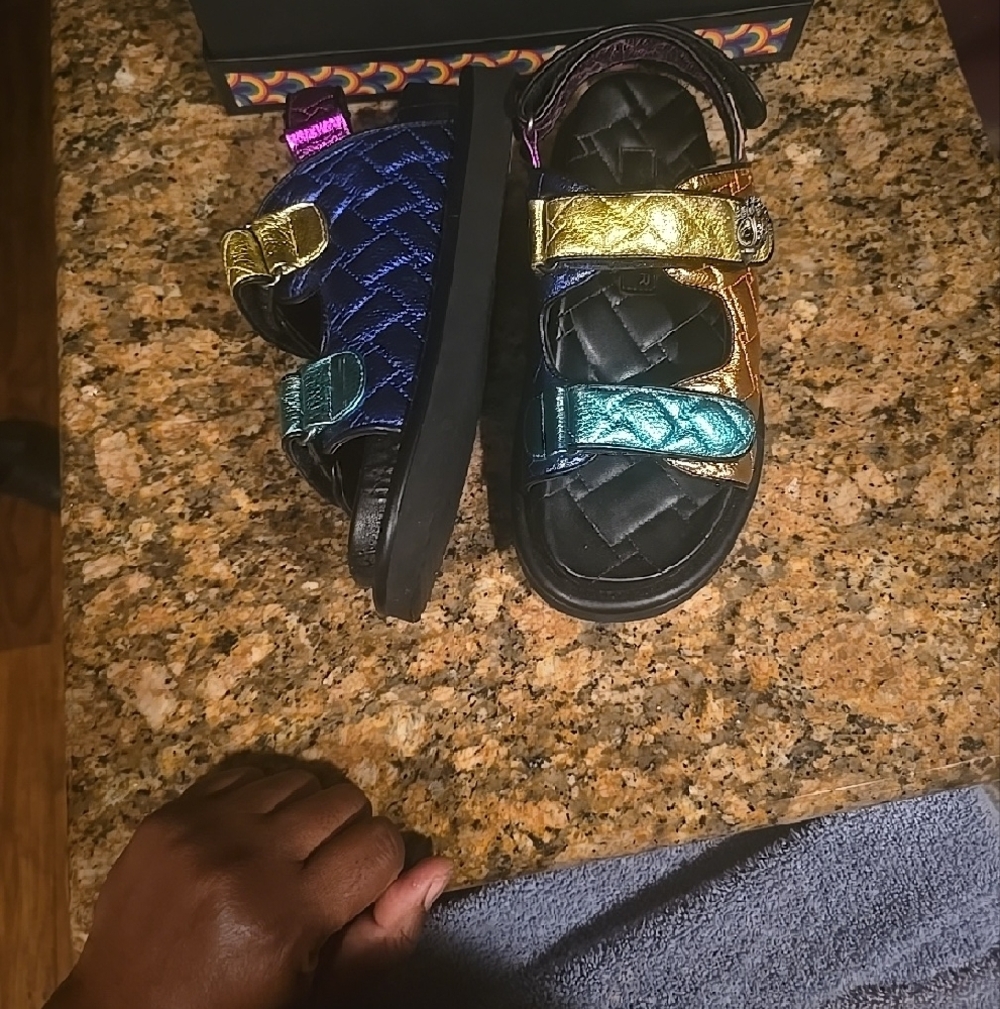 Kurt Geiger Multi-Color Adjustable Strap Sandals Size 7.5 - Picture 2 of 7